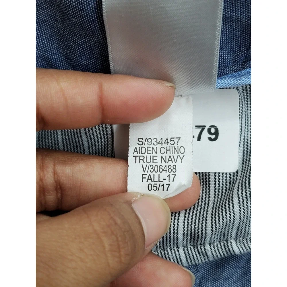Banana Republic Men Pants 33X30 Navy Chino Twill Aiden Button Zipper 27